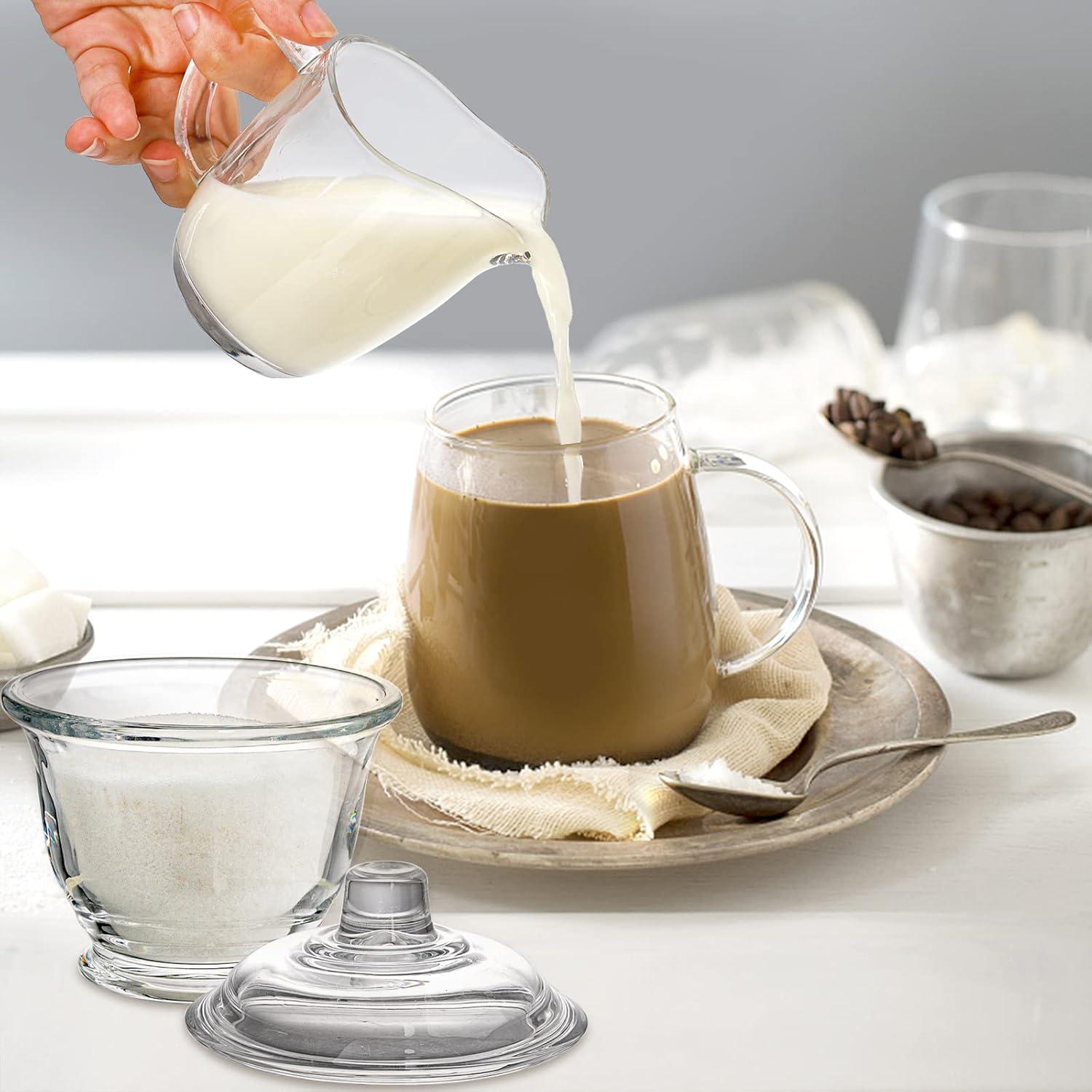 Glas Milch und Zucker Set 200ml Transparent Sahnekännchen