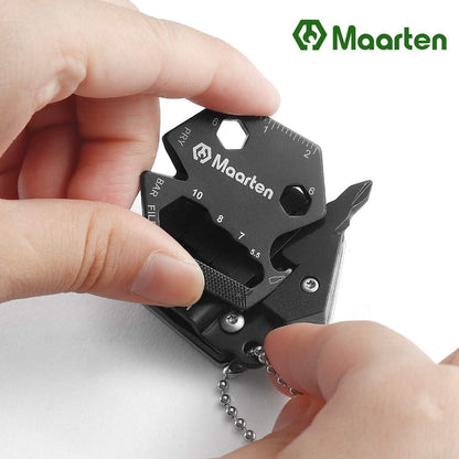 Maarten Mini Multitool Schlüsselanhänger 14-in-1 Edelstahl Hexagon Werkzeug