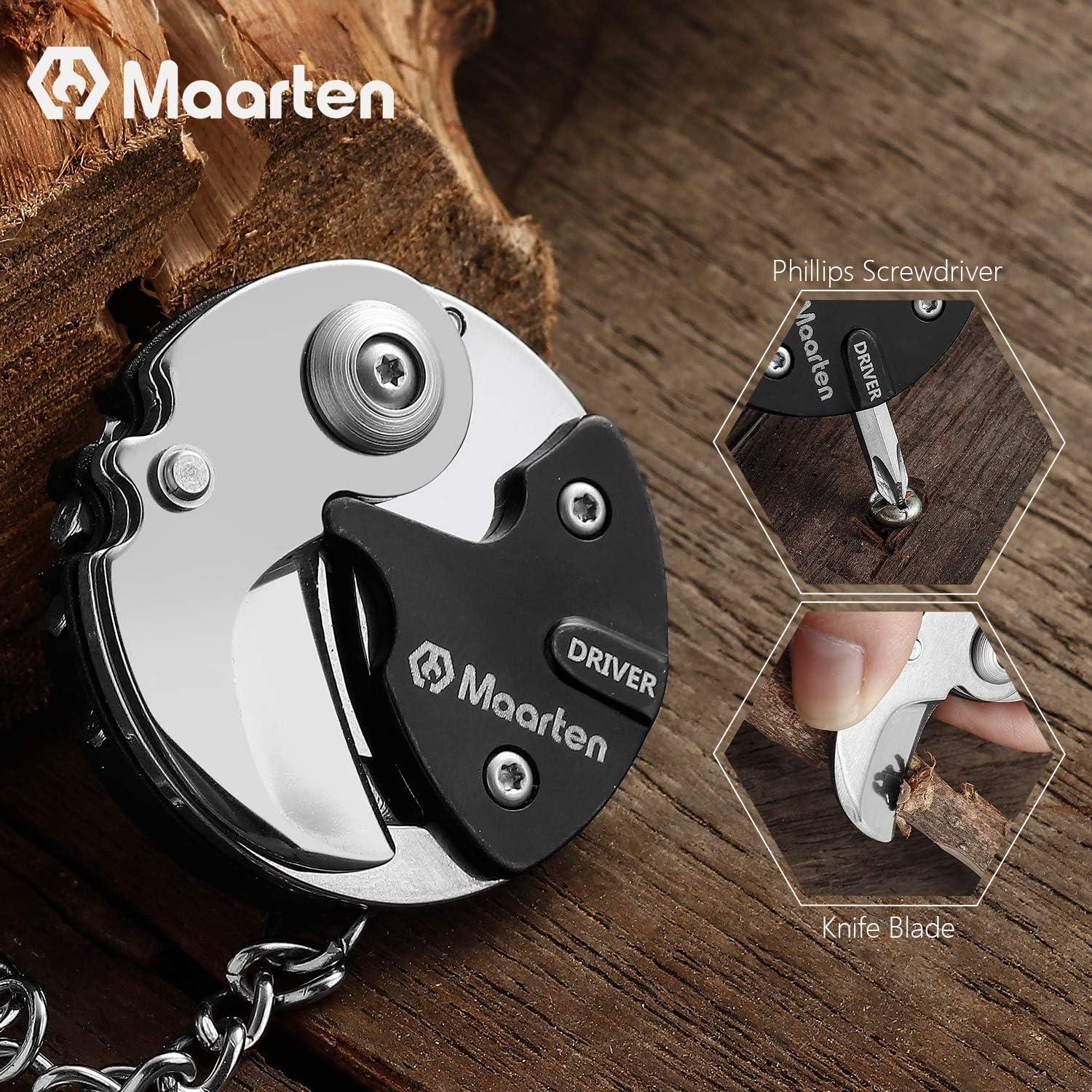Maarten EDC-Schlüsselanhänger Multitool 7-in-1 - Outdoor Taschenmesser & Werkzeug