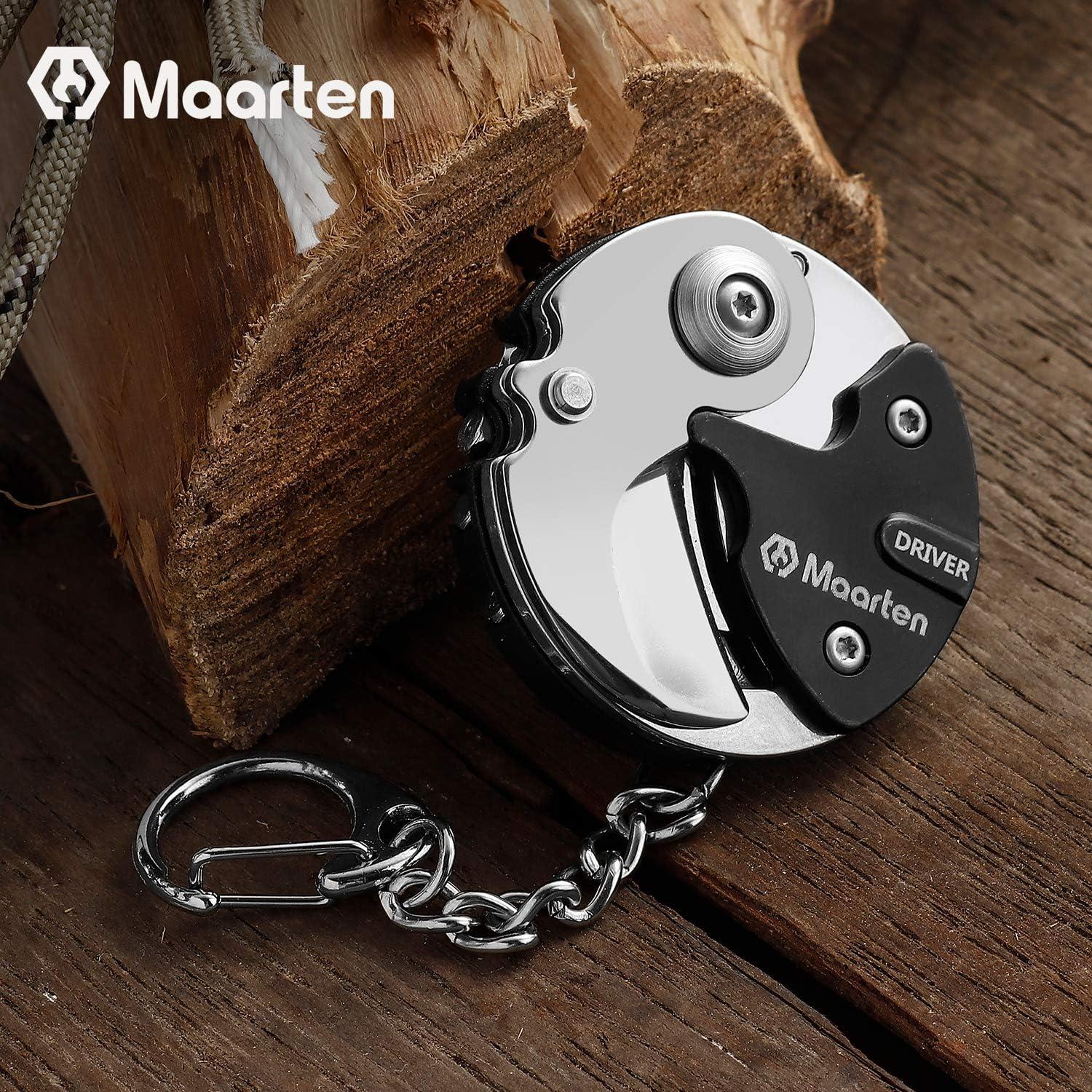 Maarten EDC-Schlüsselanhänger Multitool 7-in-1 - Outdoor Taschenmesser & Werkzeug