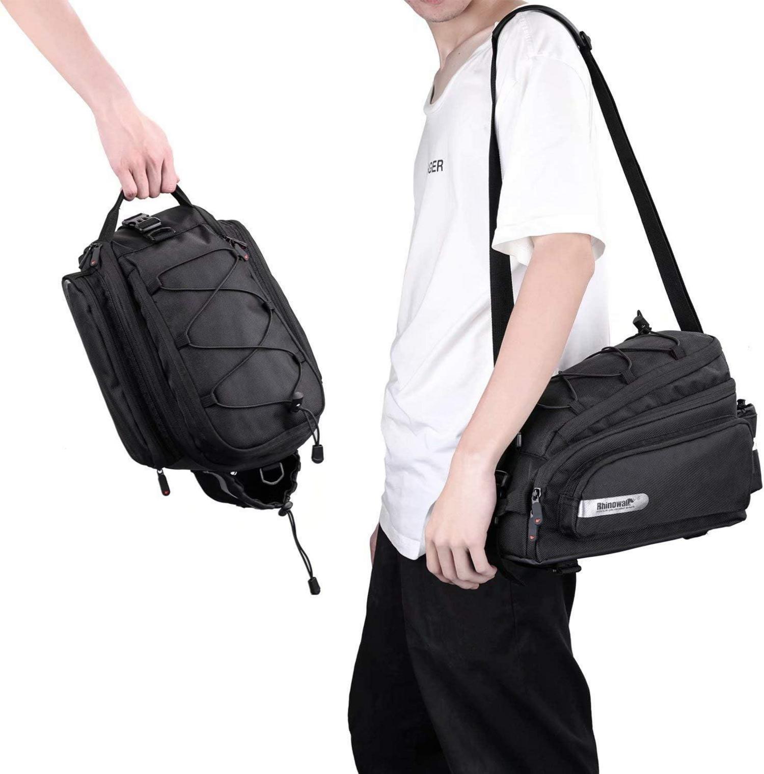 Fahrrad Gepäckträgertasche 12L Rücksitz Tasche Schwarz