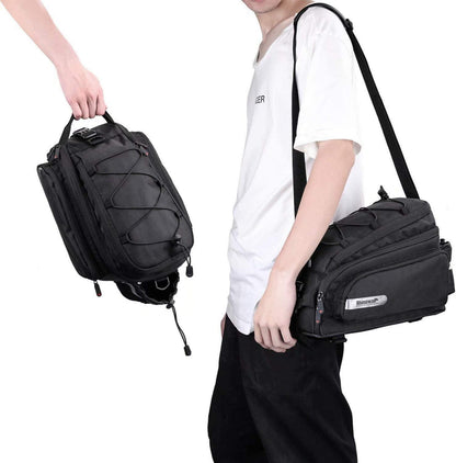 Fahrrad Gepäckträgertasche 12L Rücksitz Tasche Schwarz
