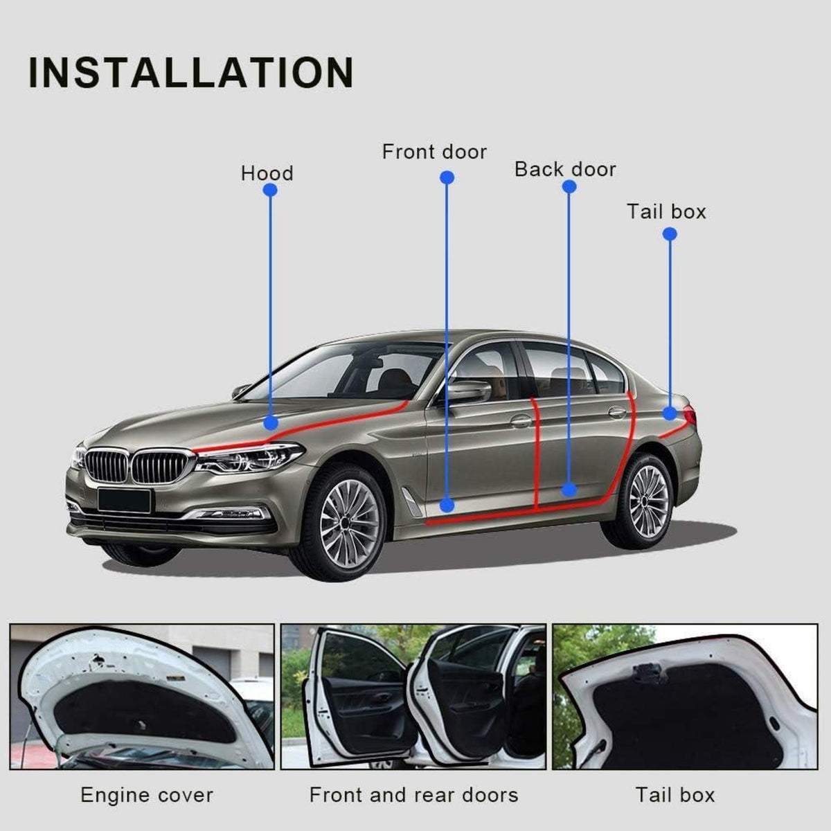 Auto Tür Kantenschutz U-Form 5m Schwarz