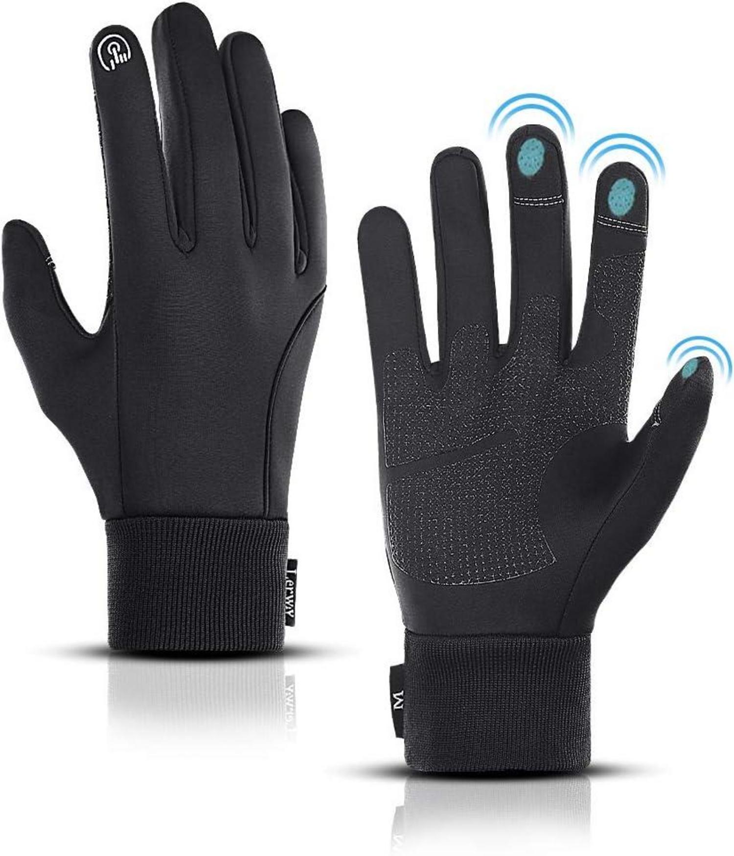 Winter Warme Touchscreen Handschuhe Sport Fahrradhandschuhe Schwarz