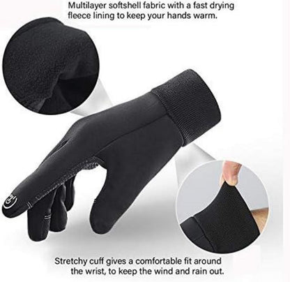 Winter Handschuhe Touchscreen Sport Fahrradhandschuhe Winddicht Schwarz