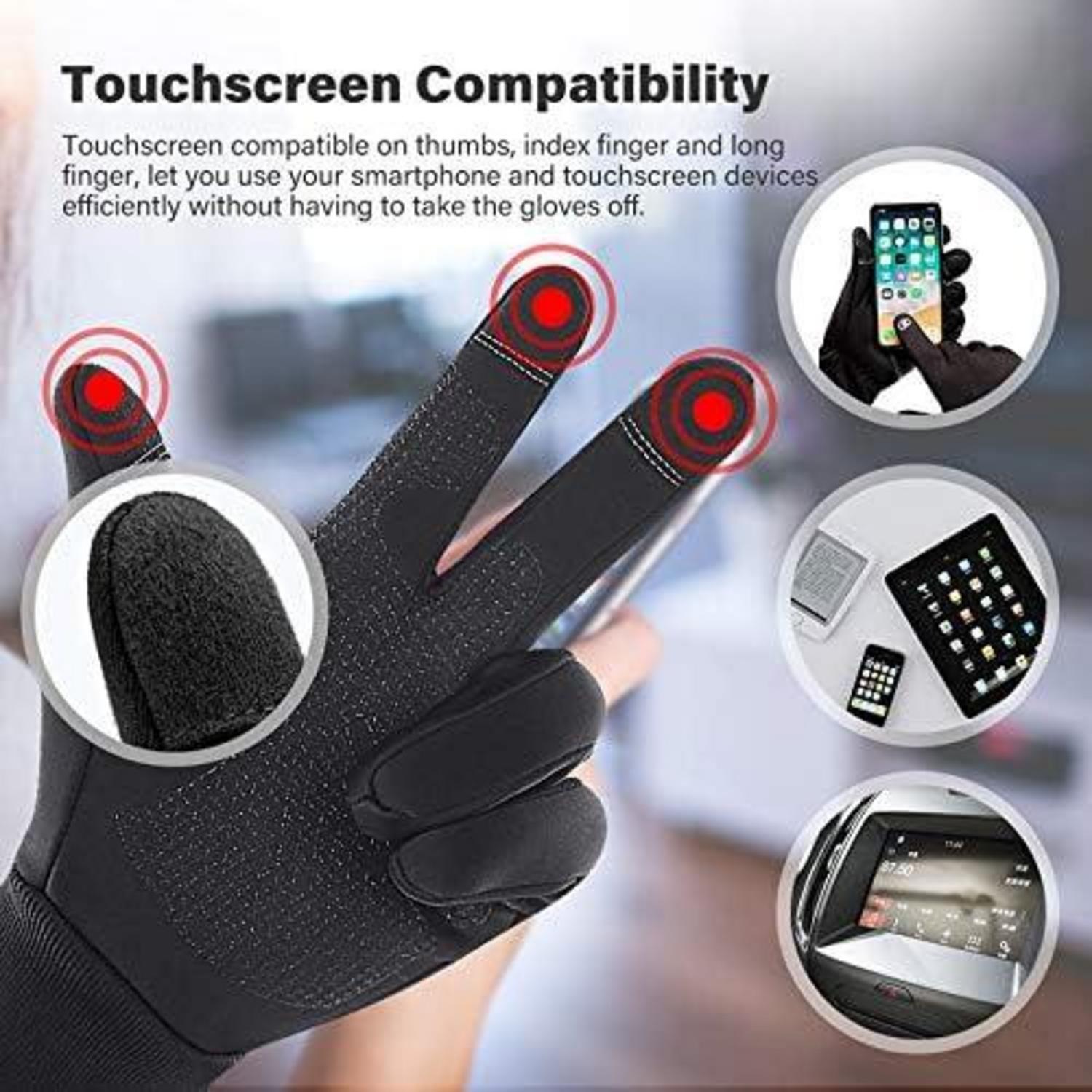 Winter Warme Touchscreen Fahrradhandschuhe Herren Damen Schwarz