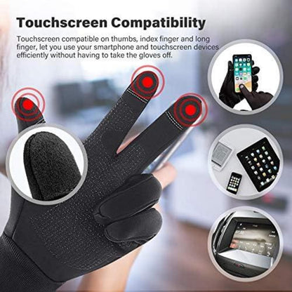Winter Warme Touchscreen Fahrradhandschuhe Herren Damen Schwarz