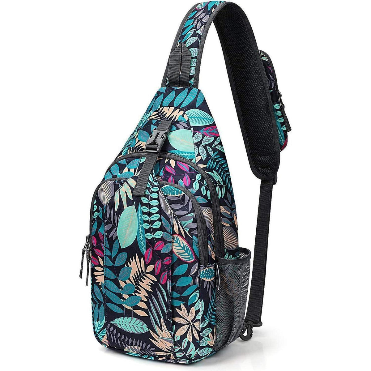 Sling Bag Rucksack mit Diebstahlschutz, Ahornblattblau