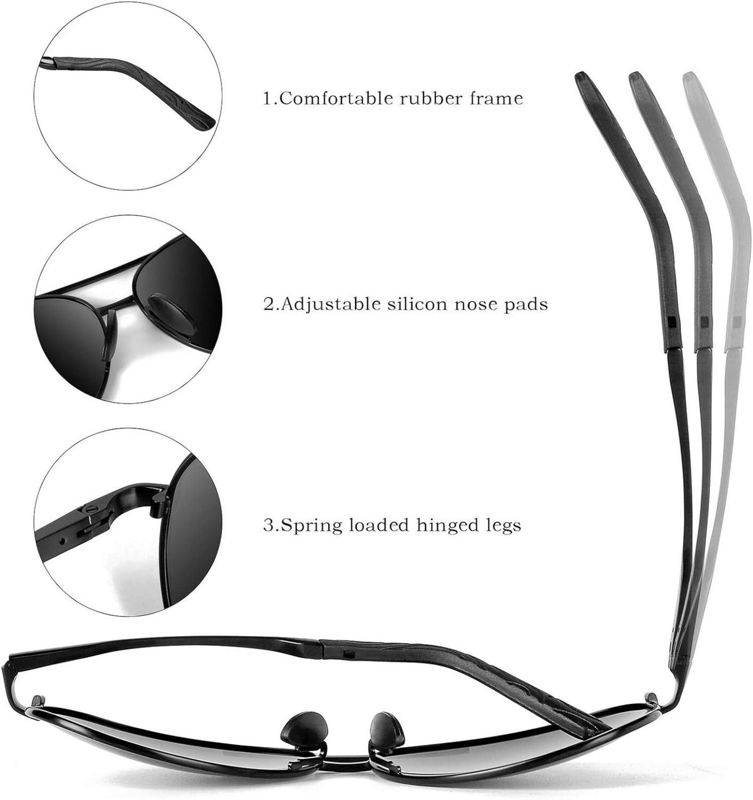 Polarisierte Sonnenbrille Herren Schwarz Outdoor Vintage UV400