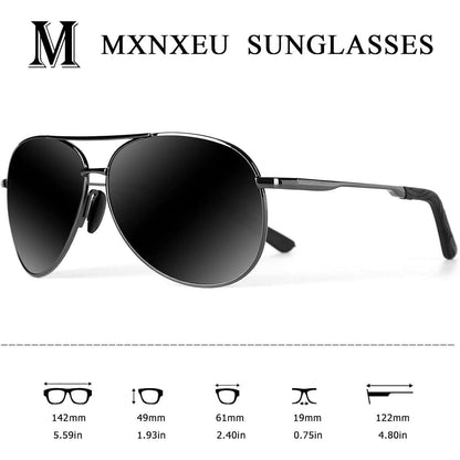Polarisierte Sonnenbrille Herren Schwarz UV400 Vintage