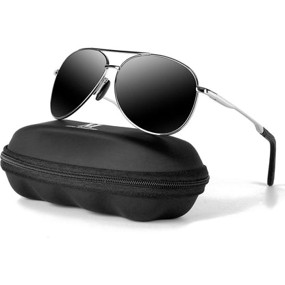 Sonnenbrille Herren polarisiert UV400 Vintage Schwarz