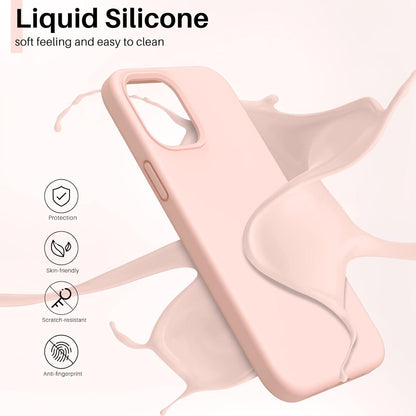 ORNARTO iPhone 12 Pro Max Silikon Hülle Stoßfestes Gel Rose