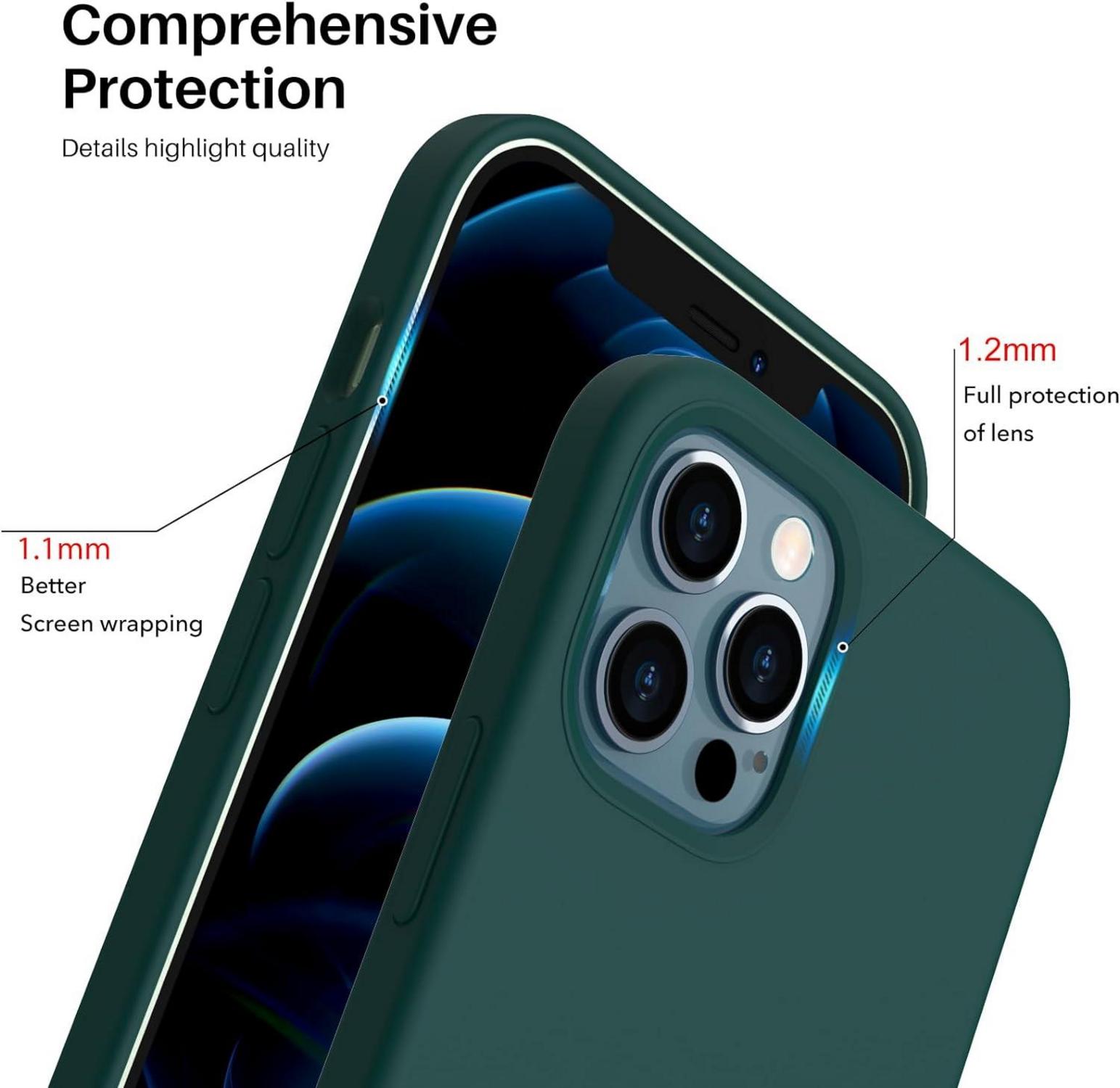 ORNARTO iPhone 12 | 12 Pro 6,1 Silikon Case Olivgrün
