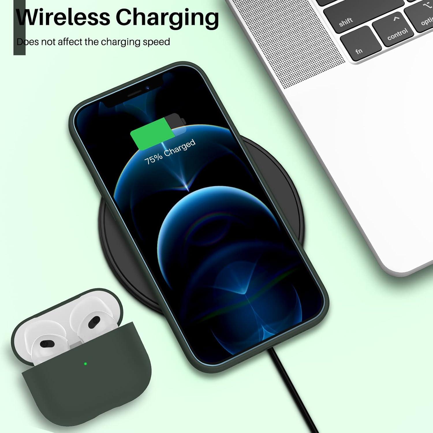 iPhone 12 Pro Max 6,7 Silikon Case Flüssig Voller Schutz Zyperngrün