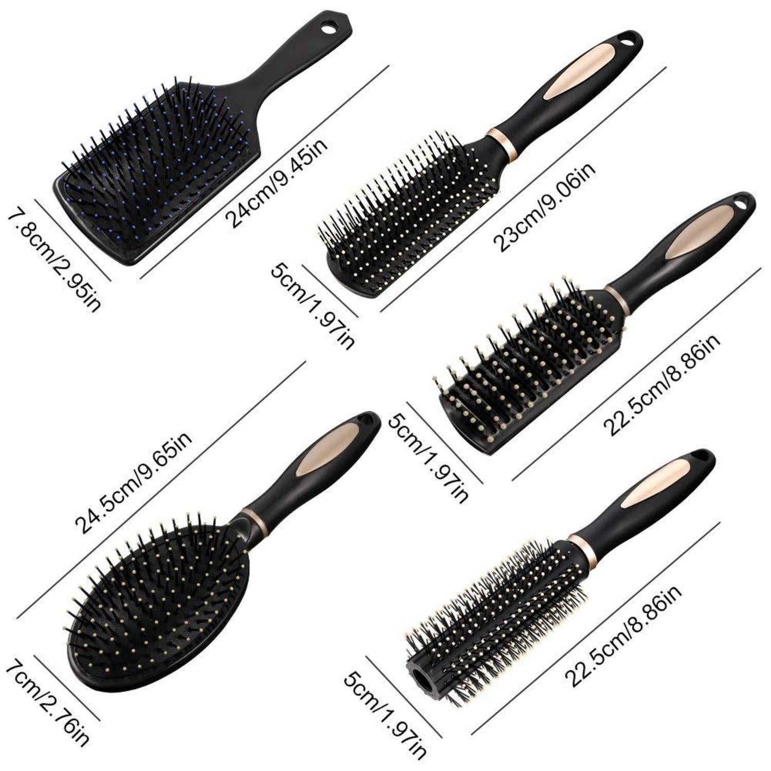 5er Set Haarbürsten für Frauen Männer, Locken Lange Haare