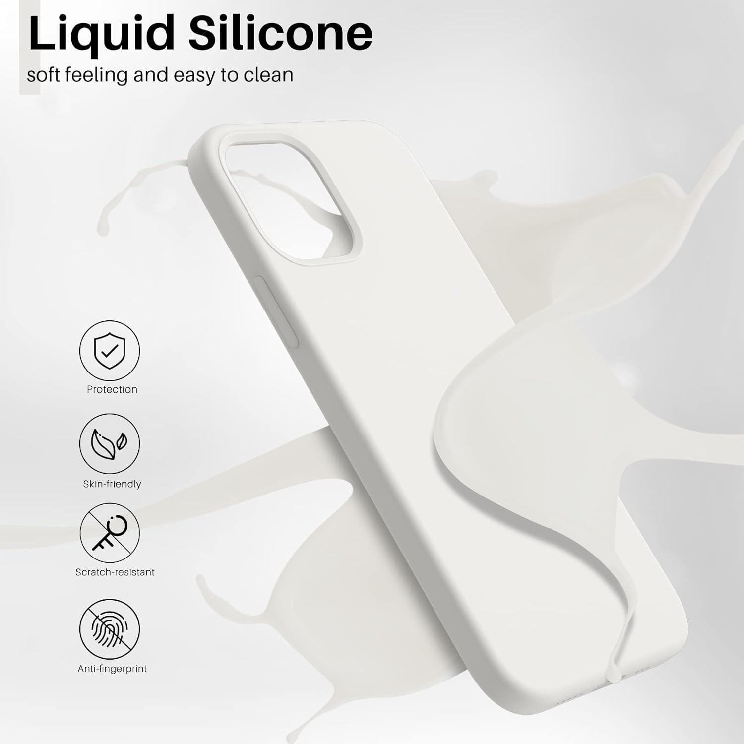 Silikon Case für iPhone 12 Pro 6,1 Zoll Weiß Handyhülle