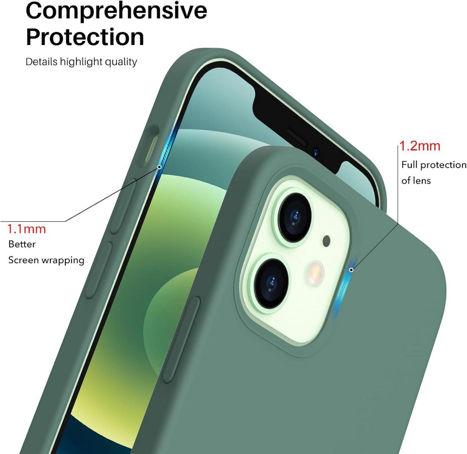 iPhone 12 Mini Silikon Case Ultra Dünn Flüssig Hülle Schutz 5,4 Zoll Piniengrün