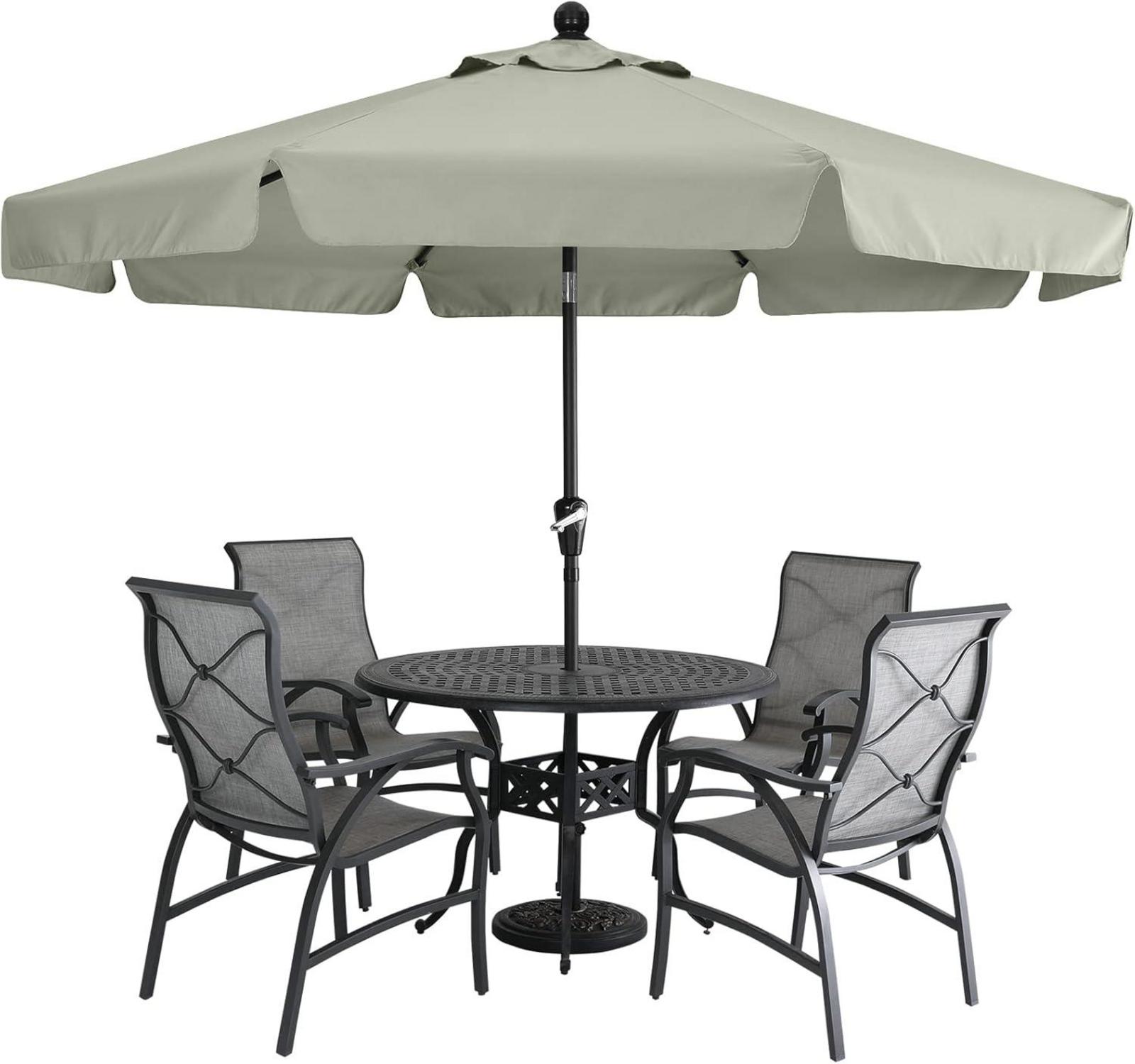 UV-Schirm mit Rüschen 270cm wasserdichte Terrasse Grau