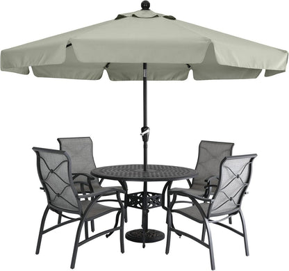 UV-Schirm mit Rüschen 270cm wasserdichte Terrasse Grau