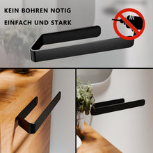 Handtuchhalter Schwarz Matt Aluminium zum Kleben 32cm