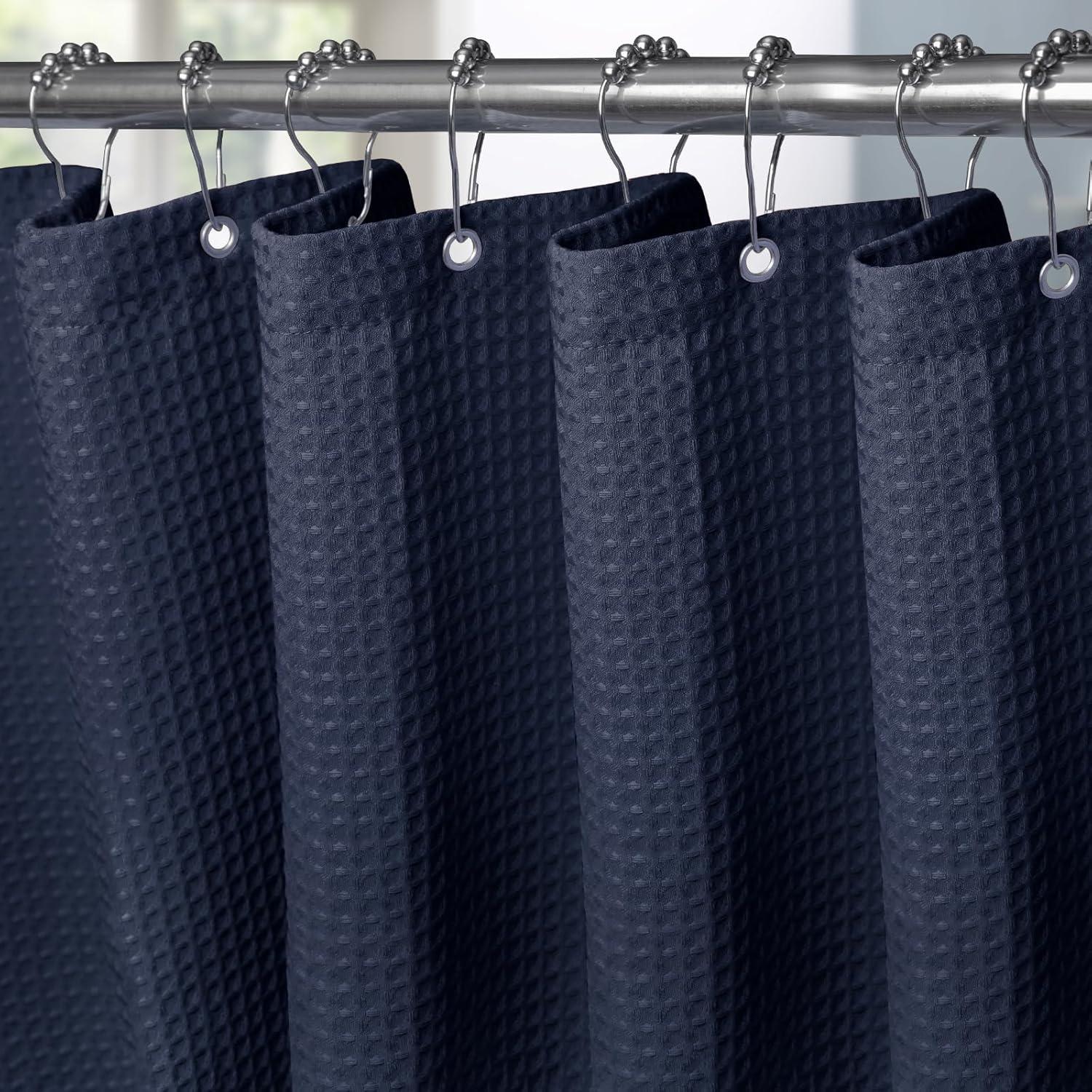Waffel Duschvorhang Stoff Textil Bad Anti Schimmel wasserdicht