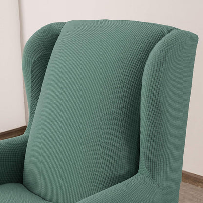 Ohrensesselüberzug 2-teilig Jacquard Hellgrün