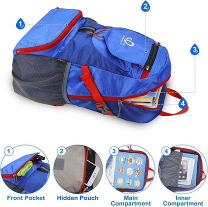 Ultraleichter Faltbarer 20L Rucksack Outdoor Sport Blau