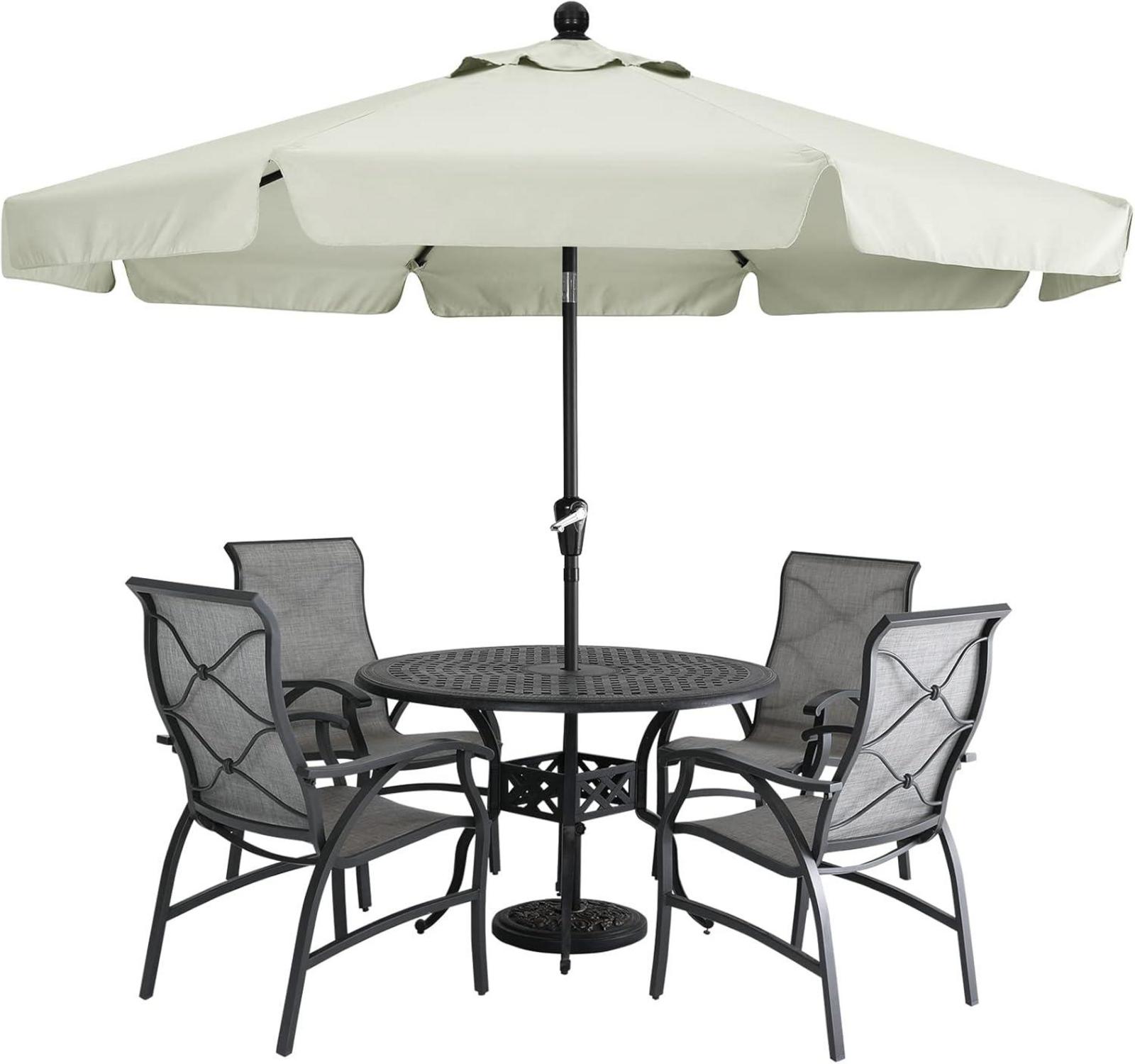 Sonnenschirm 270cm mit Volant und 8 Rippen Beige