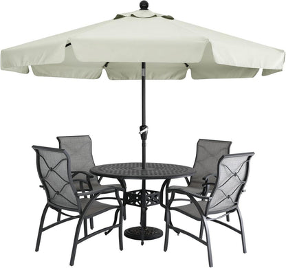 Sonnenschirm 270cm mit Volant und 8 Rippen Beige