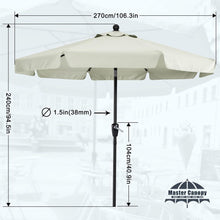 270cm Sonnenschirm mit Volant und 8 Rippen - Beige