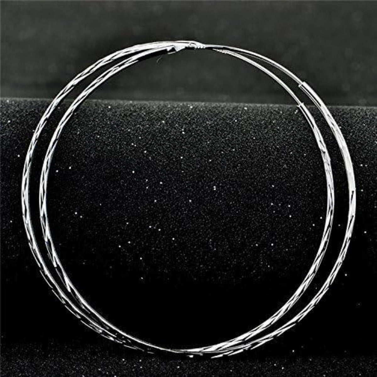 925 Sterling Silber Kreis Creolen 40mm für Damen