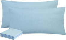 2er Set Kissenbezug 40x80 Hellblau Mikrofaser Weich mit Reißverschluss