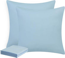 Kissenbezug 80x80 Hellblau 2er Set Mikrofaser Reißverschluss