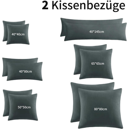 Kissenbezug 80x80 Anthrazit 2er Set Mikrofaser