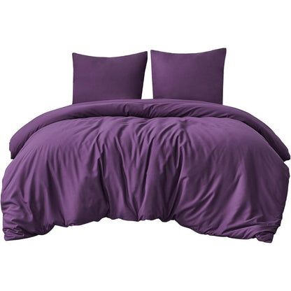 Bettwäsche Set 200x220cm Lila Mikrofaser 3tlg mit