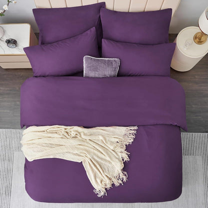 Bettwäsche Set 200x220cm Lila Mikrofaser 3tlg mit