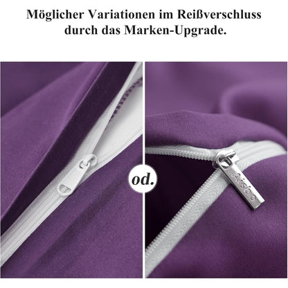 Bettwäsche Set 200x220cm Lila Mikrofaser 3tlg mit