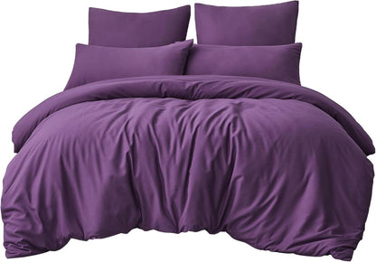 Bettwäsche Set 200x220cm Lila 3tlg. Mikrofaser Reißverschluss