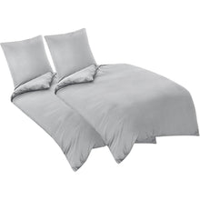 Bettwäsche-Set 135x200 Hellgrau Mikrofaser 4tlg mit