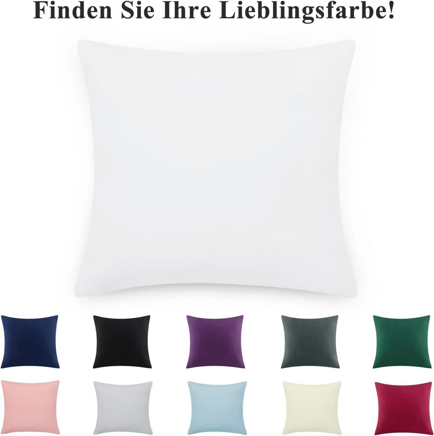 2er Set Weißer Kissenbezug 80x80 cm Mikrofaser Reißverschluss