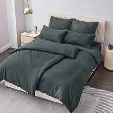 Bettwäsche Set 135x200 Grau 4tlg Mikrofaser Reißverschluss