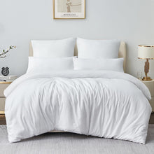 Bettwäsche Set 220x240 Weiß Mikrofaser Reißverschluss 3tlg