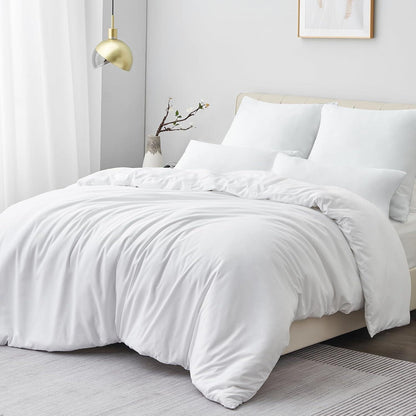 Bettwäsche Set 220x240 Weiß Mikrofaser Reißverschluss 3tlg