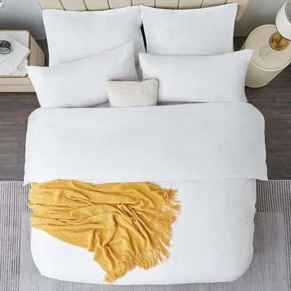 Bettwäsche Set 220x240 Weiß Mikrofaser Reißverschluss 3tlg