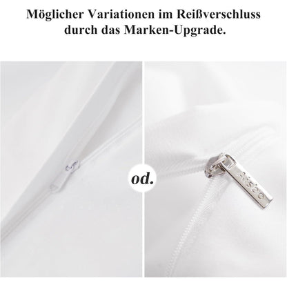 Bettwäsche Set 220x240 Weiß Mikrofaser Reißverschluss 3tlg