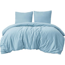 Bettwäsche Set 200x220 Hellblau Mikrofaser Reißverschluss