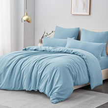 Bettwäsche Set 200x220 Hellblau Mikrofaser Reißverschluss