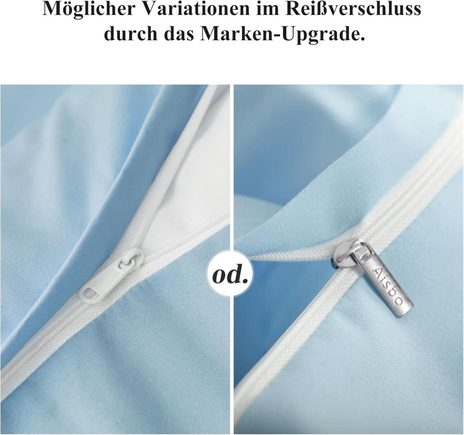 Bettwäsche Set 200x220cm Hellblau 3tlg Mikrofaser bügelfrei