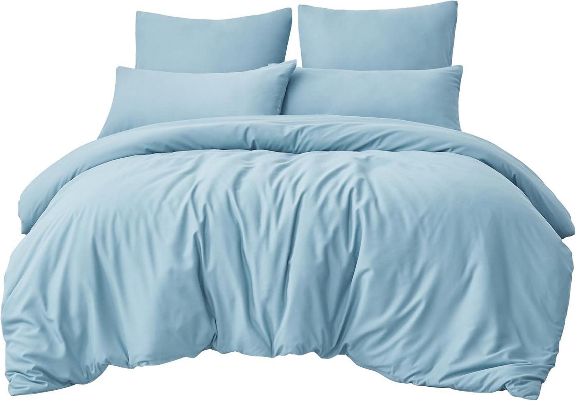 Bettwäsche Set 200x220cm Hellblau 3tlg Mikrofaser bügelfrei