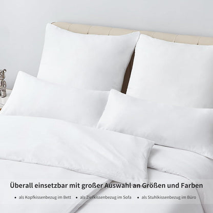 Kissenbezug 40x80 Weiß 2er Set Mikrofaser mit Reißverschluss